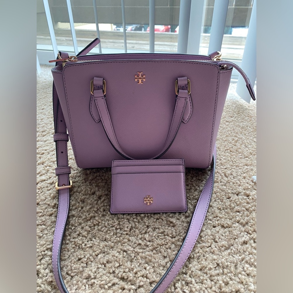 Tory Burch Emerson Mini Top Zip Tote & Emerson Slim Card Case Set